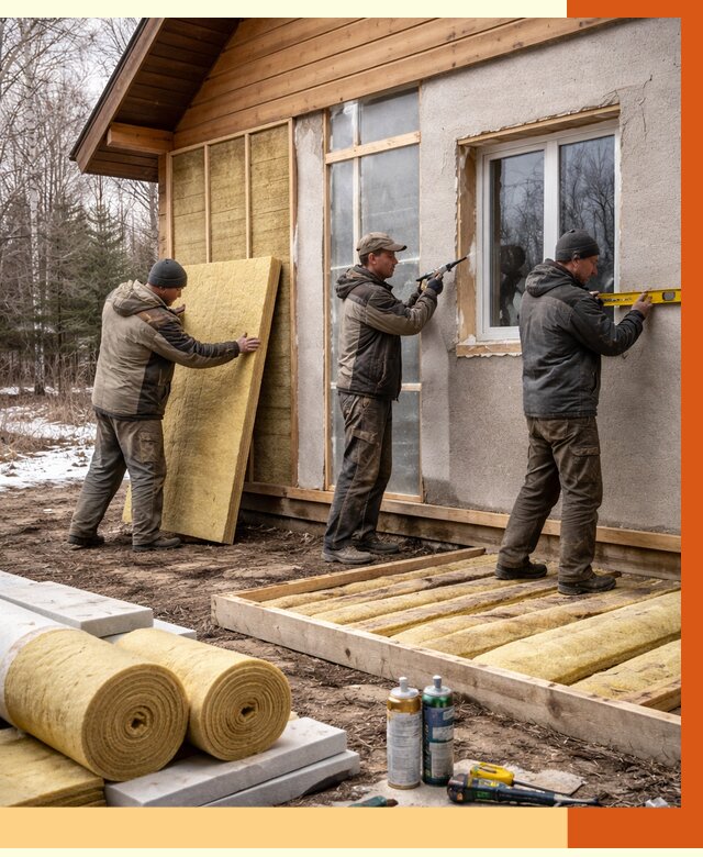 Утепление дачного дома в Ялуторовске от 4906 руб/м2 — недорого | ТепломастерЛтр