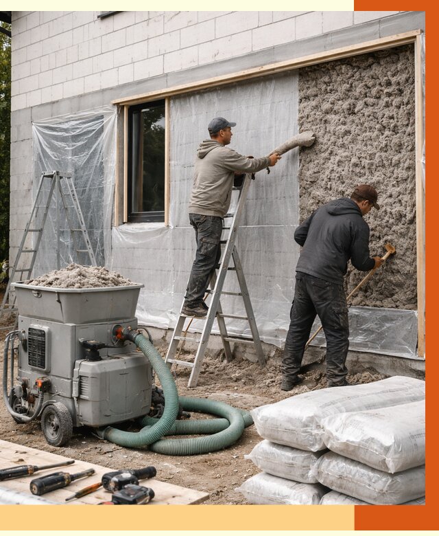 Утепление дома из газобетона эковатой в Ялуторовске от 4648 руб./м2 | ТепломастерЛтр