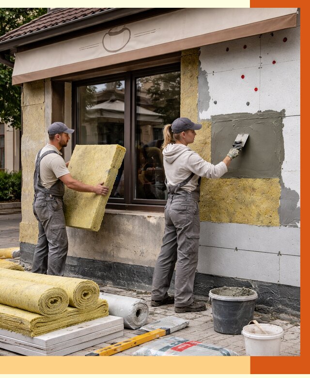Утепление кафе в Ялуторовске от 4338 руб/м2 — комплексно под ключ | ТепломастерЛтр